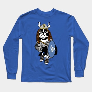 Norse Viking Boston Terrier dog Long Sleeve T-Shirt